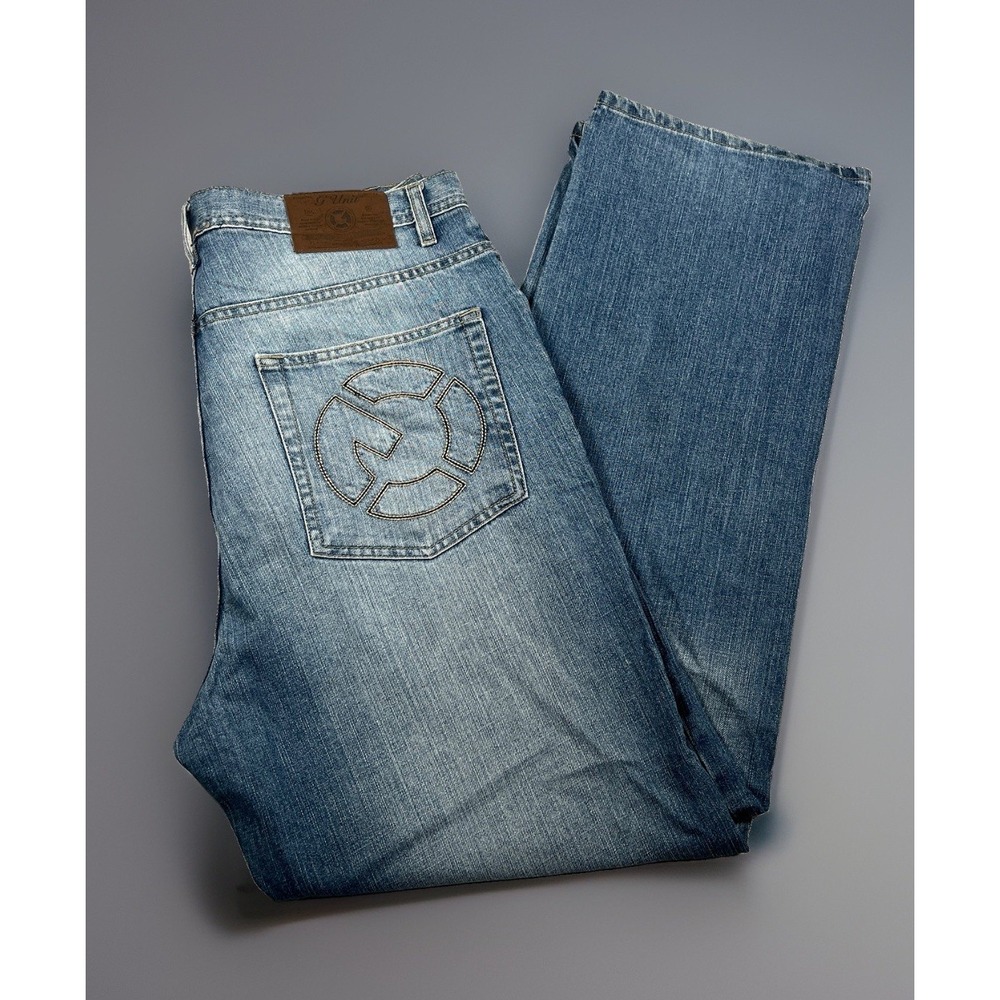 VTG G-Unit Jeans Mens 35x34 Baggy Wide Leg Y2K Embroidered Logo Hip Hop Denim